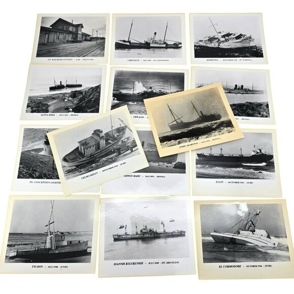 Vintage Maritime Postcard Collection Of 14 Black & White Ship Photographs LI636 - Picture 1 of 6